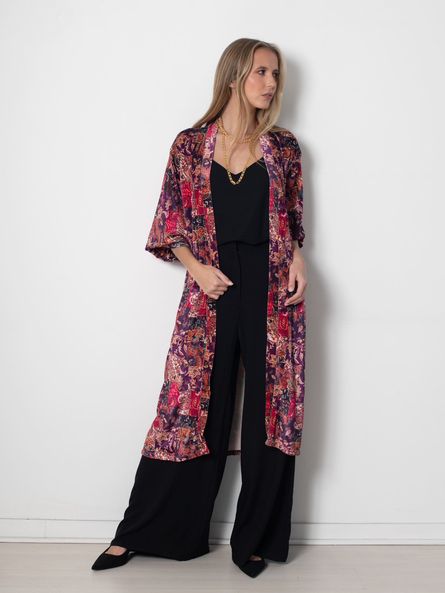 KIMONO VELVET RED