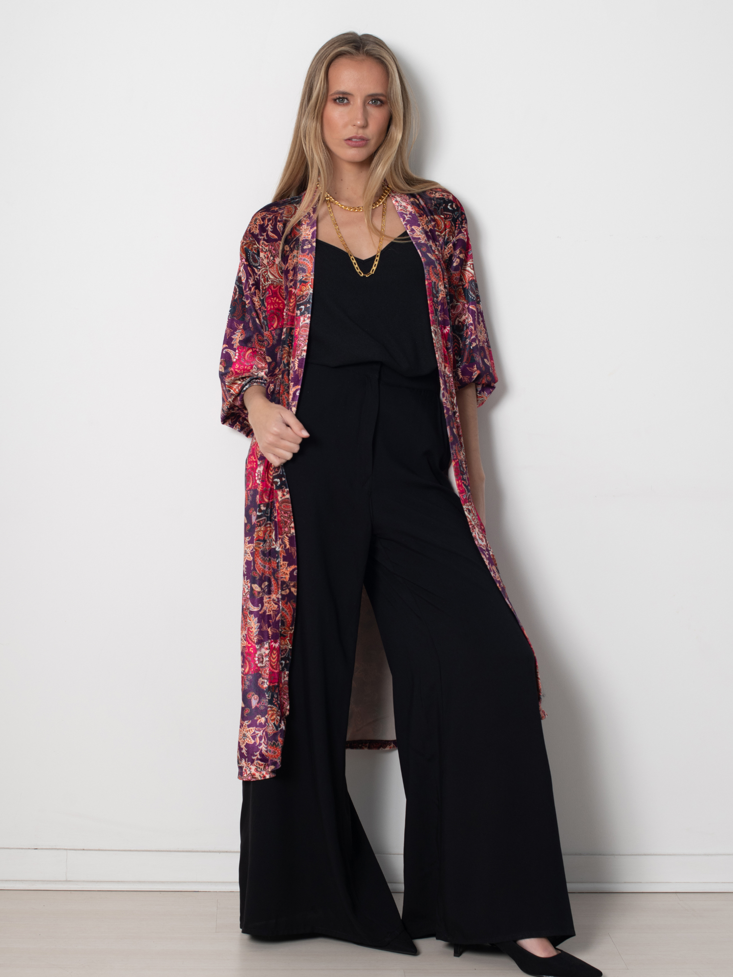 KIMONO VELVET RED