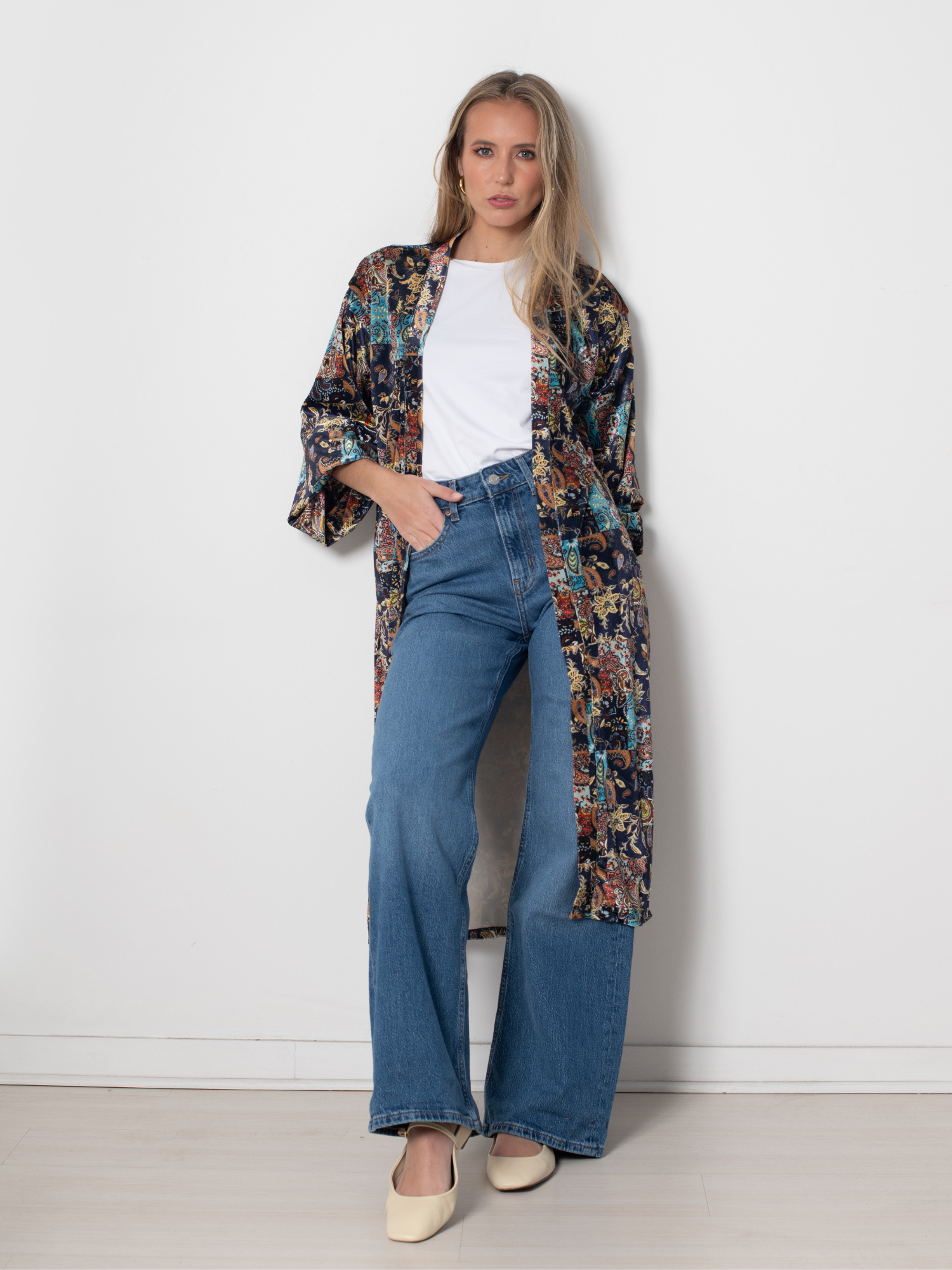 KIMONO VELVET BLUE