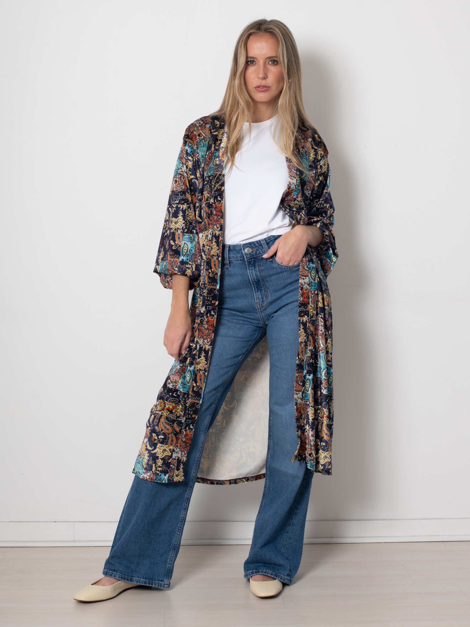 KIMONO VELVET BLUE