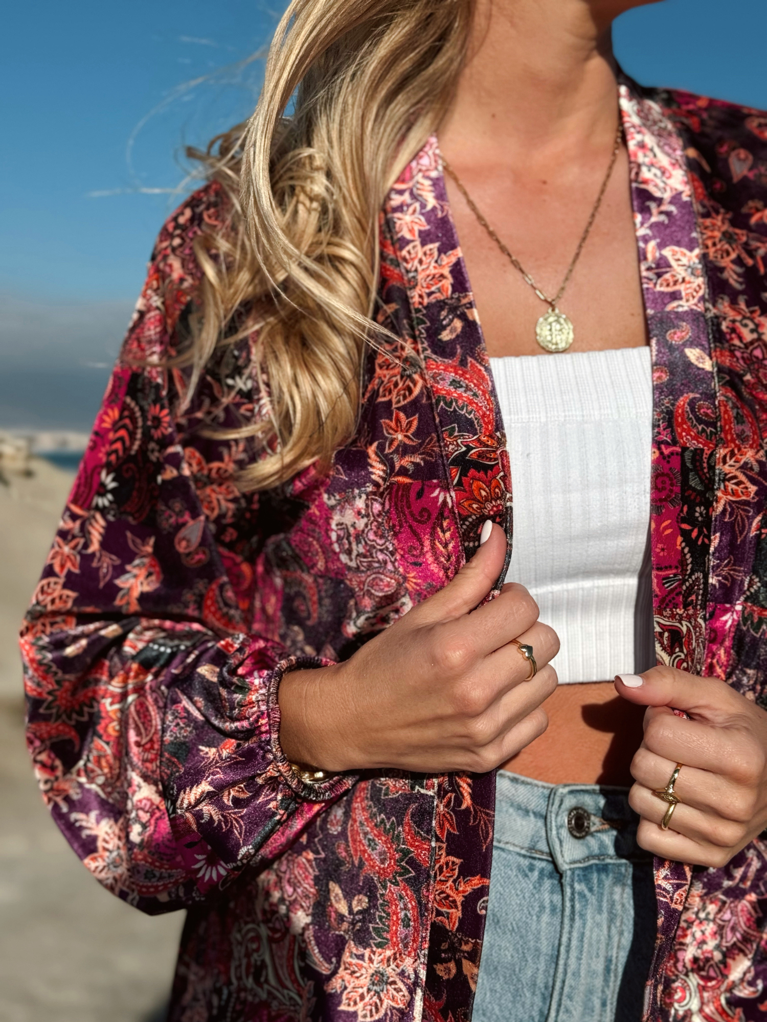 KIMONO VELVET RED