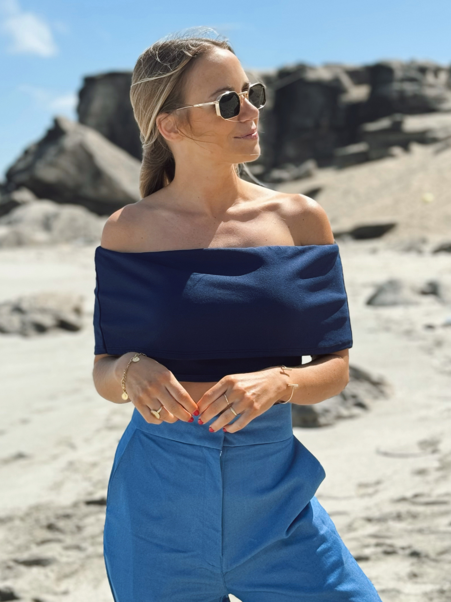 TOP BARDOT NAVY