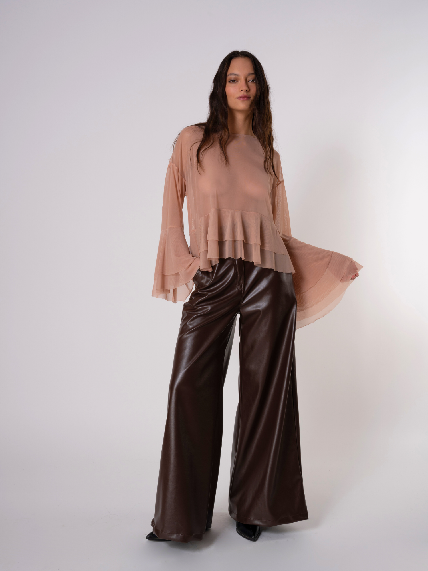 PANTALON GIULIA ECOCUERO CAFÉ