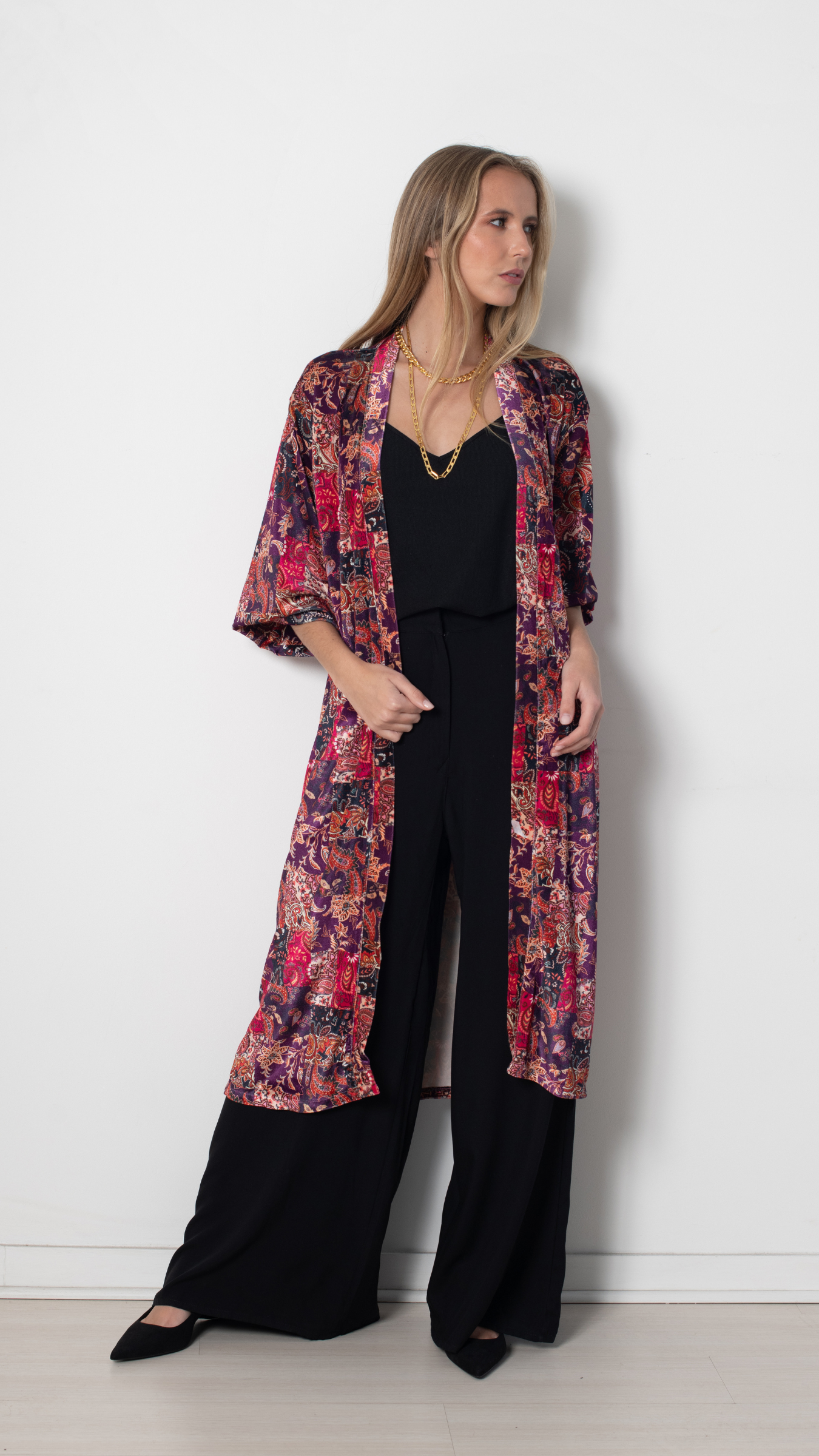 KIMONO VELVET RED