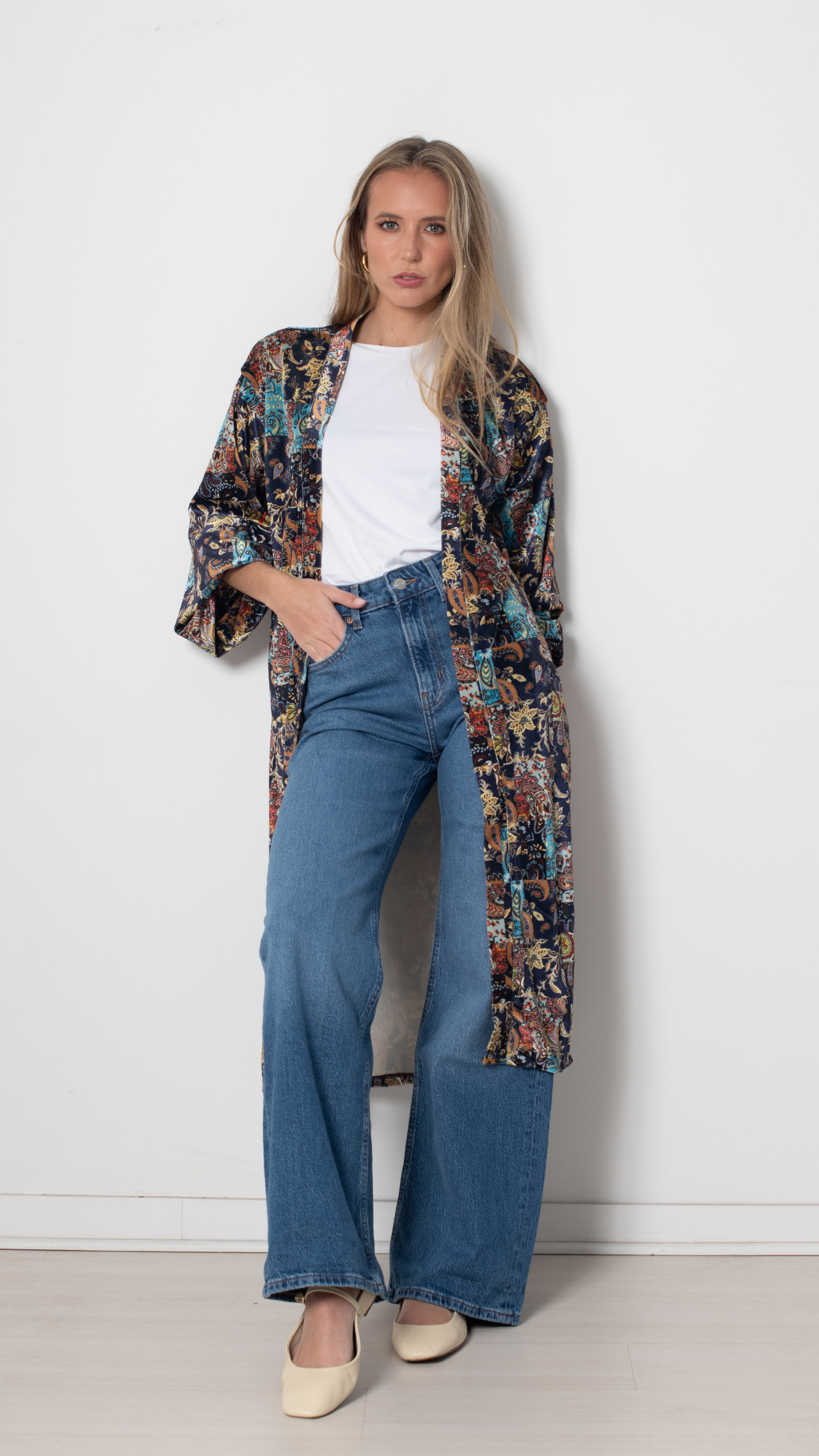 KIMONO VELVET BLUE